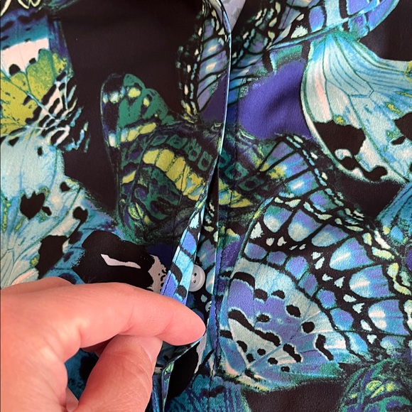 Chico's Blue and Green Patterned Top - Picture 4 of 8